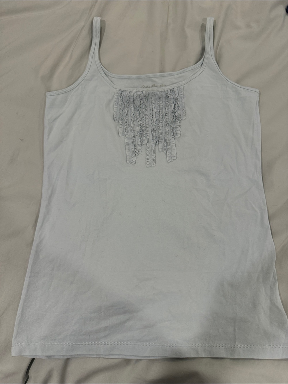 Eddie Bauer Light Blue Ruffled Scoop Neck Camisole (Size M)